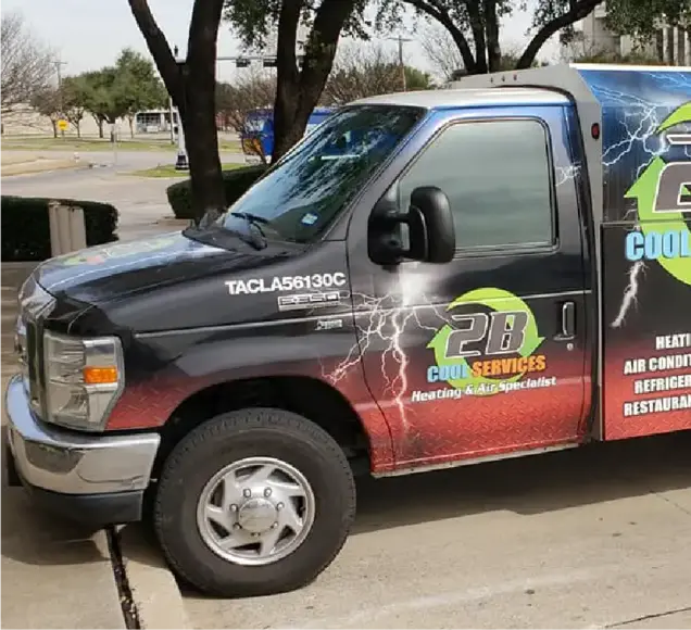 2B COOL Services, LLC service truck in Lake Dallas, TX